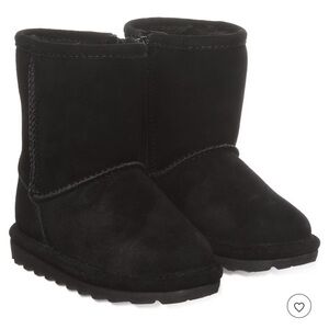 Bearpaw Elle Toddler Black Suede Zipper Boots 12